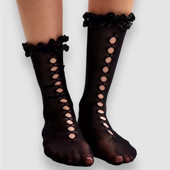 Free People Accessories - NWT Wednesday Ruffle Tall Socks
